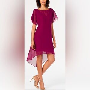 NWT ADRIANNA PAPELL OVERLAY DRAPED DRESS.  Size S. Lined